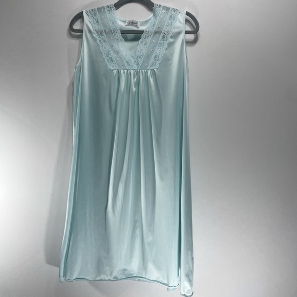 Vintage Gilead Nightgown Mint Nylon Lace Trim USA Made Medium 70s 80s - Picture 2 of 11